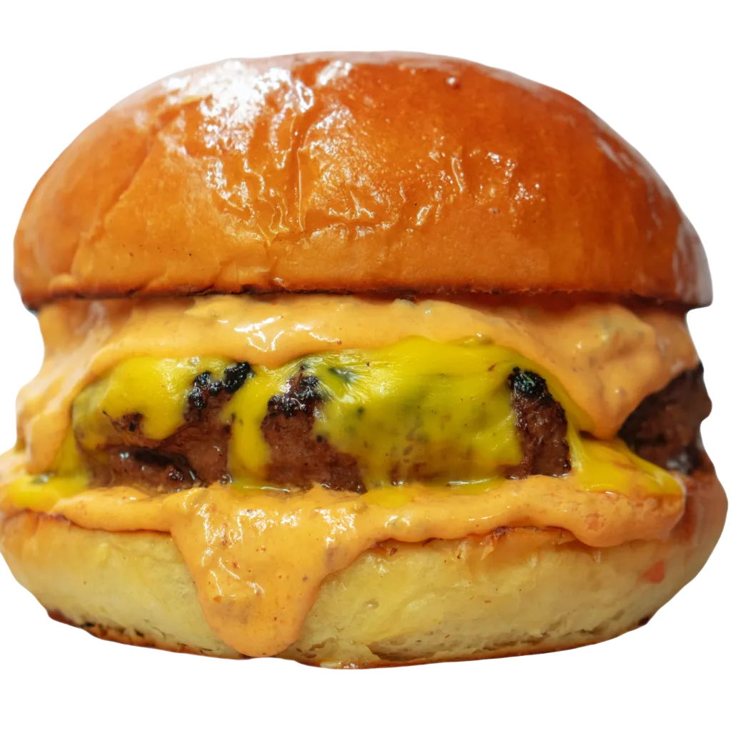 A closeup of Cookout Burger Styles