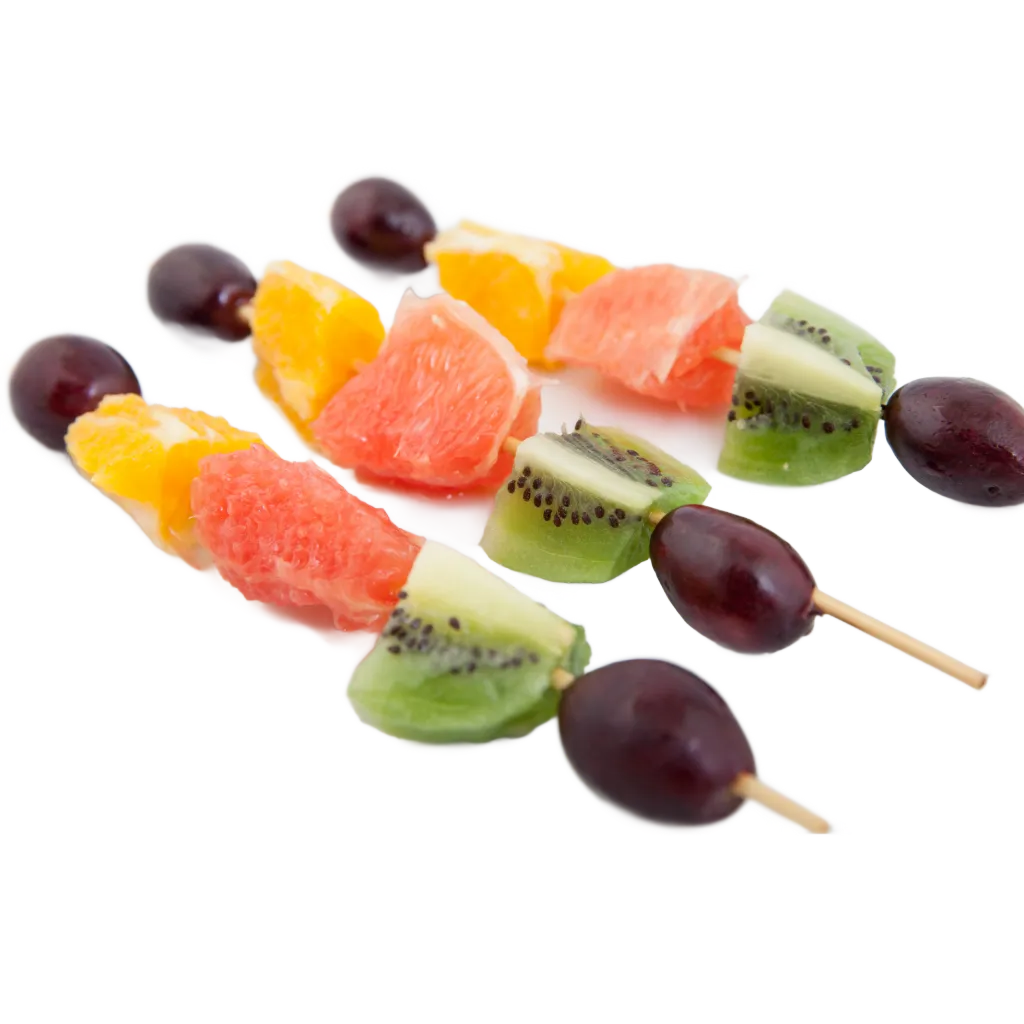 A view of fruit skewers