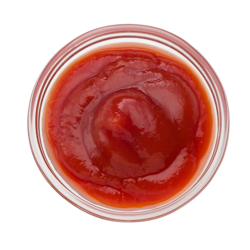 A bowl of ketchup