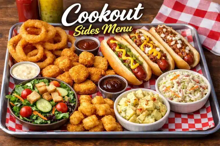 A view of cookout sides menu