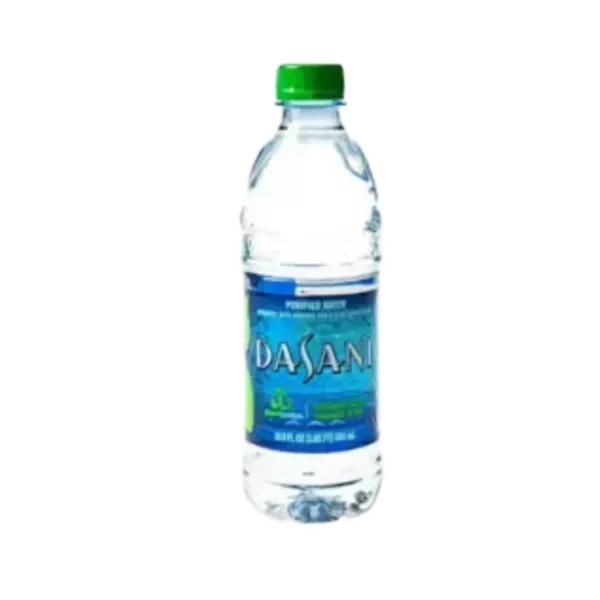 A closeup of Dasani bottled Water